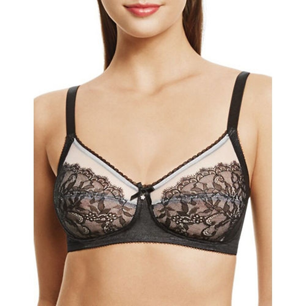 Wacoal Retro Chic Bra 852186 Black 38D Wireless Non Padded Soft Cup